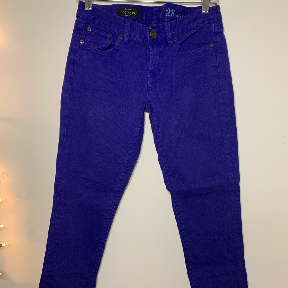 J. Crew Toothpick royal blue jeans